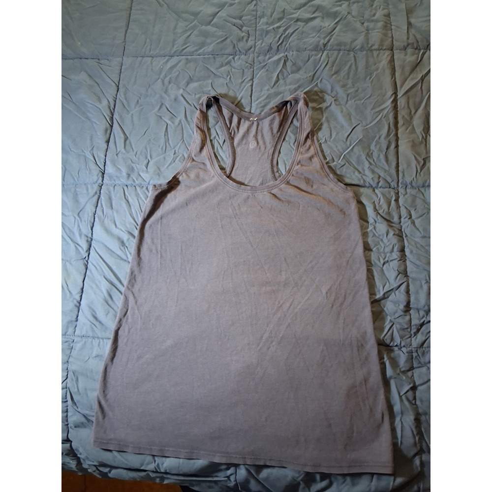 Lululemon Womens Racerback Tank Top Charcoal Gray Athletic Yoga Shirt Size 4